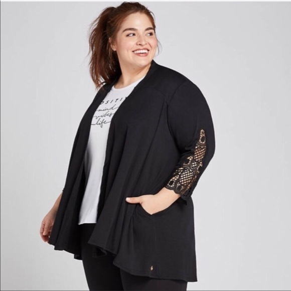 NWT LIVI plus size Activewear lace arm cardigan - Picture 2 of 7